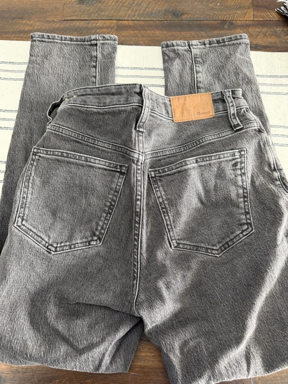 Madewell Washed Gray High-Rise Straight curvy Jeans